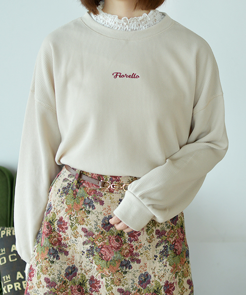 PairPair（ペアペア）の「ワッフル袖ボリュームロゴ刺繍プルオーバー（Tシャツ/カットソー・レディース・ダークブラウン/ベージュ/モカ・FREE）」の18枚目の写真