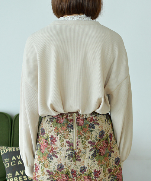 PairPair（ペアペア）の「ワッフル袖ボリュームロゴ刺繍プルオーバー（Tシャツ/カットソー・レディース・ダークブラウン/ベージュ/モカ・FREE）」の20枚目の写真