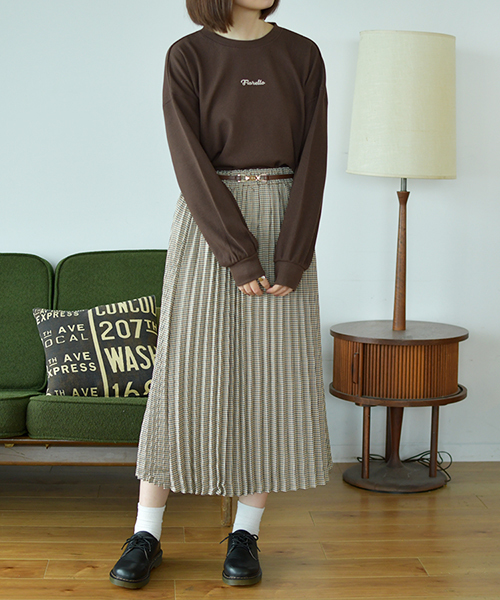 PairPair（ペアペア）の「ワッフル袖ボリュームロゴ刺繍プルオーバー（Tシャツ/カットソー・レディース・ダークブラウン/ベージュ/モカ・FREE）」の15枚目の写真