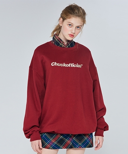 CHUCK(チャック)の「【CHUCK 】オフィシャル ロゴ スウェットシャツ(スウェット)」|バーガンディー