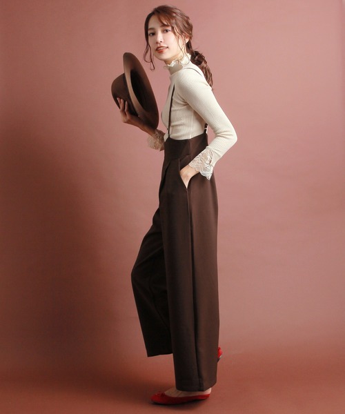 Primazel(プリマゼル)の「ハイウエストワイドサロペットパンツ(サロペット/オーバーオール・レディース・ブラック/ブラウン/キャメル・M/L)」の8枚目の写真