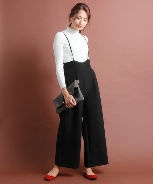 Primazel(プリマゼル)の「ハイウエストワイドサロペットパンツ(サロペット/オーバーオール・レディース・ブラック/ブラウン/キャメル・M/L)」の15枚目の写真