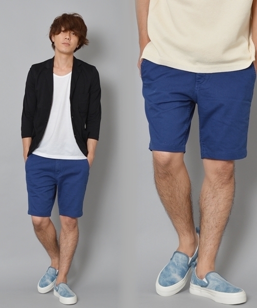 SHIPS JET BLUE（シップスジェットブルー）の「JB: テーパードサルエル カラーダイショーツ（チノパンツ・メンズ・イエロー/ネイビー/グリーン/ライトブルー/ベージュ系その他/ベージュ・LARGE/X-LARGE/MEDIUM/SMALL）」の5枚目の写真