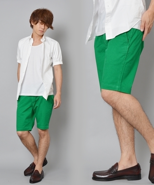 SHIPS JET BLUE（シップスジェットブルー）の「JB: テーパードサルエル カラーダイショーツ（チノパンツ・メンズ・イエロー/ネイビー/グリーン/ライトブルー/ベージュ系その他/ベージュ・LARGE/X-LARGE/MEDIUM/SMALL）」の3枚目の写真