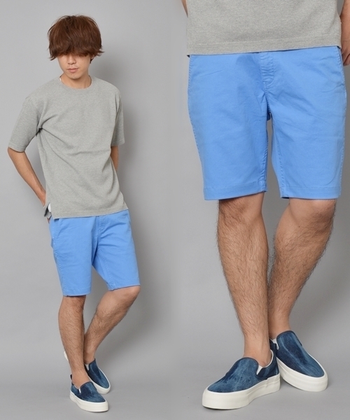 SHIPS JET BLUE（シップスジェットブルー）の「JB: テーパードサルエル カラーダイショーツ（チノパンツ・メンズ・イエロー/ネイビー/グリーン/ライトブルー/ベージュ系その他/ベージュ・LARGE/X-LARGE/MEDIUM/SMALL）」の4枚目の写真