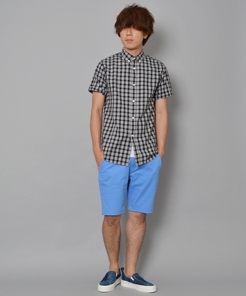 SHIPS JET BLUE（シップスジェットブルー）の「JB: テーパードサルエル カラーダイショーツ（チノパンツ・メンズ・イエロー/ネイビー/グリーン/ライトブルー/ベージュ系その他/ベージュ・LARGE/X-LARGE/MEDIUM/SMALL）」の16枚目の写真