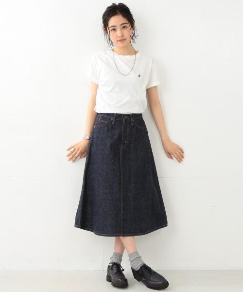 BEAMS BOY（ビームスボーイ）の「orslow × BEAMS BOY / ファームハウス スカート RIGID（デニムスカート・レディース・ネイビー・0/1）」の5枚目の写真