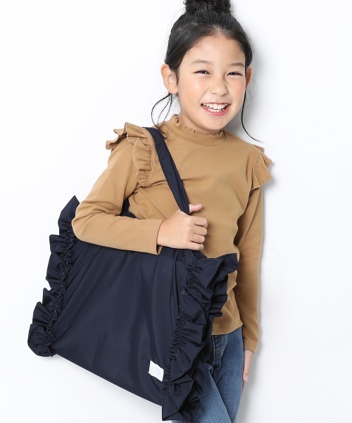 devirock（デビロック）の「フリルレッスンバッグ（トートバッグ・キッズ・ネイビー/グレー系その他/スモークピンク・ONE SIZE）」の3枚目の写真