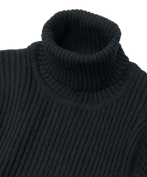 Beno（ビーノ）の「プレーティングワイドリブ ／ スキニー タートルネック セーター（ニット/セーター・メンズ・ホワイト/チャコールグレー/ライトグレー/ブラック/ブルー/ワインレッド・M/L/LL）」の16枚目の写真