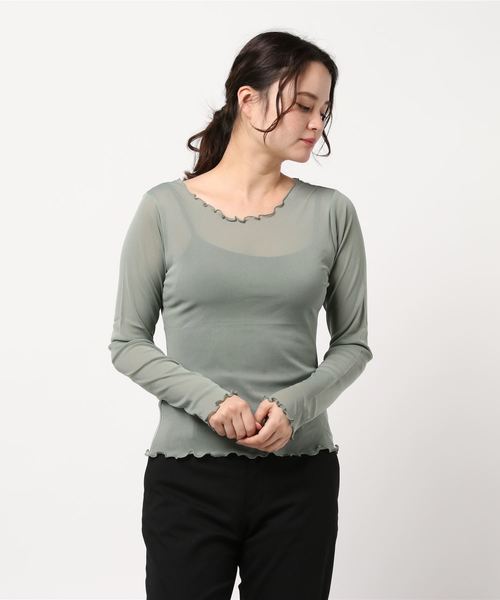 archives（アルシーヴ）の「シアークループルオーバー（Tシャツ/カットソー・レディース・ブラック/ミント/アイボリー/モカ・MEDIUM）」の4枚目の写真