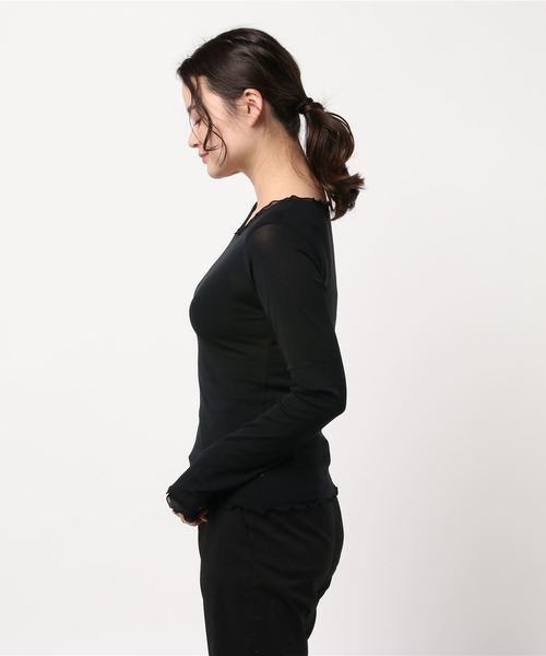 archives（アルシーヴ）の「シアークループルオーバー（Tシャツ/カットソー・レディース・ブラック/ミント/アイボリー/モカ・MEDIUM）」の6枚目の写真