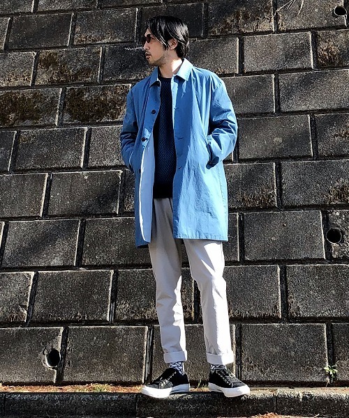 Hub&Spoke(ハブアンドスポーク)の「ステンカラーコート(ステンカラーコート・メンズ・ライトブルー/ベージュ/ネイビー・LARGE/MEDIUM/X-LARGE)」の11枚目の写真
