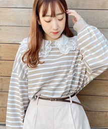 apres jour | 袖ボリュームボーダーＴ【ZOZOTOWN限定アイテム】(Tシャツ/カットソー)