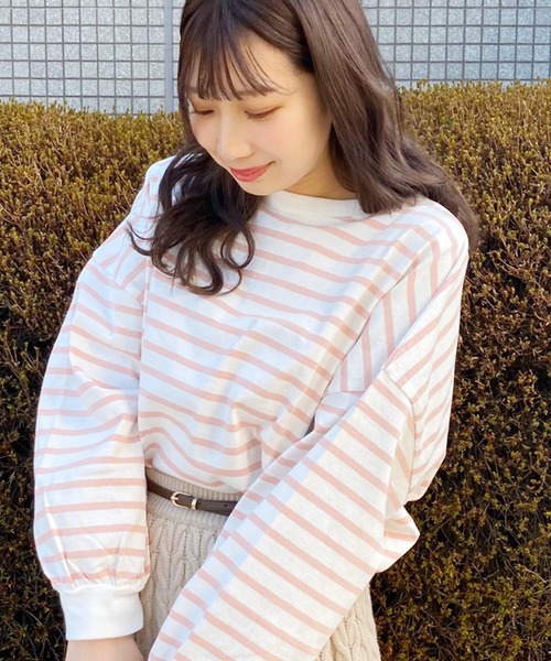 apres jour（アプレジュール）の「袖ボリュームボーダーＴ【ZOZOTOWN限定アイテム】（Tシャツ/カットソー・レディース・ライトブルー/ベージュ/オフホワイト/ピンク・フリー）」の10枚目の写真