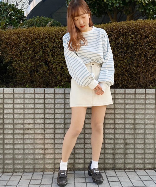 apres jour（アプレジュール）の「袖ボリュームボーダーＴ【ZOZOTOWN限定アイテム】（Tシャツ/カットソー・レディース・ライトブルー/ベージュ/オフホワイト/ピンク・フリー）」の16枚目の写真