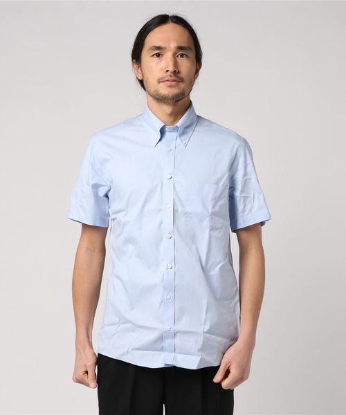 BROOKS BROTHERS(ブルックスブラザーズ)の「ノンアイロン ストレッチコットン ピンポイントオックスフォード ショートスリーブポロカラーシャツ New Milano Fit(ビジネスシャツ・メンズ・ホワイト/ライトブルー・15 /16/14.5/15.5)」の9枚目の写真