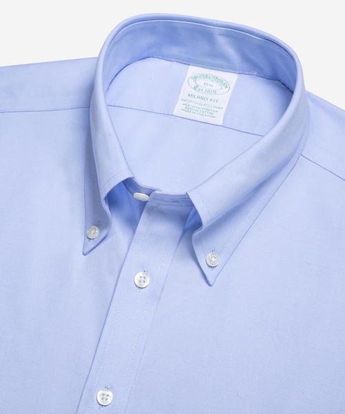 BROOKS BROTHERS(ブルックスブラザーズ)の「ノンアイロン ストレッチコットン ピンポイントオックスフォード ショートスリーブポロカラーシャツ New Milano Fit(ビジネスシャツ・メンズ・ホワイト/ライトブルー・15 /16/14.5/15.5)」の7枚目の写真