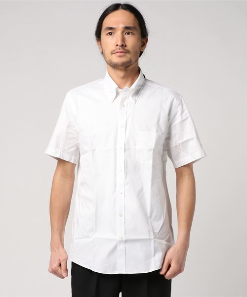 BROOKS BROTHERS(ブルックスブラザーズ)の「ノンアイロン ストレッチコットン ピンポイントオックスフォード ショートスリーブポロカラーシャツ New Milano Fit(ビジネスシャツ・メンズ・ホワイト/ライトブルー・15 /16/14.5/15.5)」の8枚目の写真