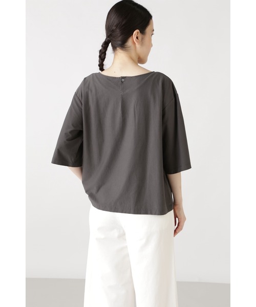 human woman（ヒューマンウーマン）の「◆サイロプレミアム無地ボーダーカットソー（Tシャツ/カットソー・レディース・ライトホワイト/ダークインディゴブルー/グレー系その他・MEDIUM）」の14枚目の写真