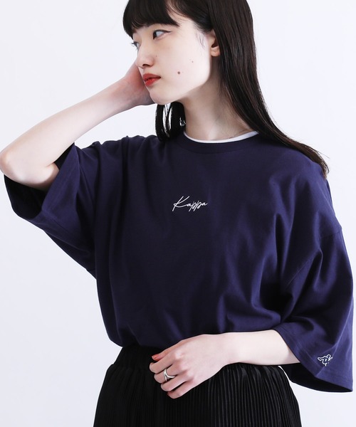 Kappa(カッパ)の「KAPPA 別注 コラボ ワッペン 刺繍 マルチ Tシャツ(Tシャツ/カットソー・メンズ・ホワイト系その他/ブラック系その他/ホワイト系その他2/ホワイト系その他3/ホワイト系その他4/ホワイト系その他5/ブラック系その他2/ブラック系その他3/ブラック系その他4/ブラック系その他5/ベージュ系その他2/ベージュ系その他3/ブルー系その他2/ブルー系その他3/ブルー系その他/ベージュ系その他・SMALL/MEDIUM/LARGE/X-LARGE)」の14枚目の写真