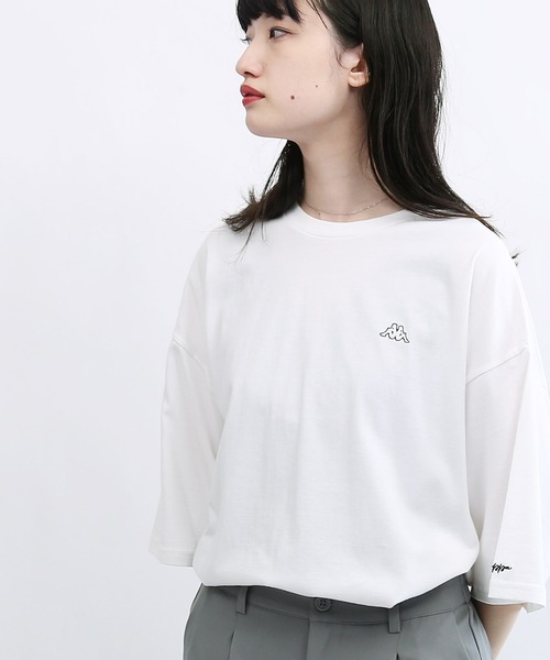 Kappa(カッパ)の「KAPPA 別注 コラボ ワッペン 刺繍 マルチ Tシャツ(Tシャツ/カットソー・メンズ・ホワイト系その他/ブラック系その他/ホワイト系その他2/ホワイト系その他3/ホワイト系その他4/ホワイト系その他5/ブラック系その他2/ブラック系その他3/ブラック系その他4/ブラック系その他5/ベージュ系その他2/ベージュ系その他3/ブルー系その他2/ブルー系その他3/ブルー系その他/ベージュ系その他・SMALL/MEDIUM/LARGE/X-LARGE)」の3枚目の写真