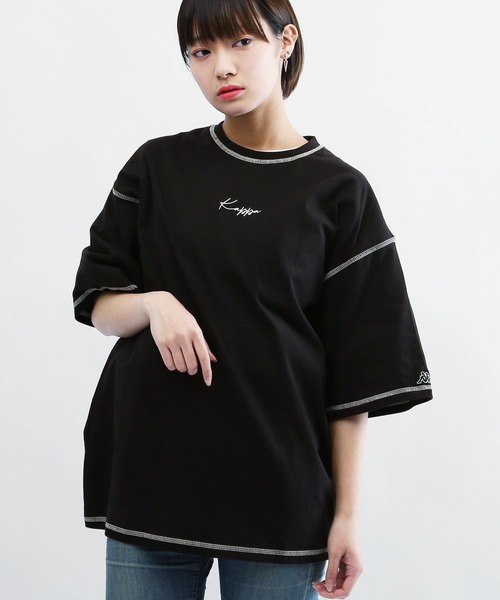 Kappa(カッパ)の「KAPPA 別注 コラボ ワッペン 刺繍 マルチ Tシャツ(Tシャツ/カットソー・メンズ・ホワイト系その他/ブラック系その他/ホワイト系その他2/ホワイト系その他3/ホワイト系その他4/ホワイト系その他5/ブラック系その他2/ブラック系その他3/ブラック系その他4/ブラック系その他5/ベージュ系その他2/ベージュ系その他3/ブルー系その他2/ブルー系その他3/ブルー系その他/ベージュ系その他・SMALL/MEDIUM/LARGE/X-LARGE)」の11枚目の写真