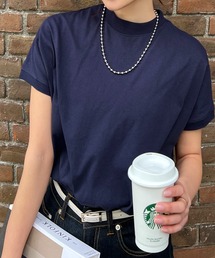 選べるモックネックorクルーネック　UVカットコットン100％フレンチTシャツ