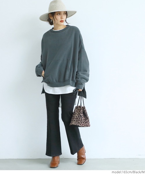 coca（coca）（コカ）の「ショート丈美脚フレアデニム（デニムパンツ・レディース・ブルー/ブラック・LARGE/MEDIUM）」の13枚目の写真