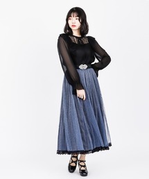 axes femme POETIQUE | リバーシブルチュールスカート(スカート)