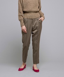 Elastic waist pin tuck pants/ウエストゴムサテン織ピンタックパンツ
