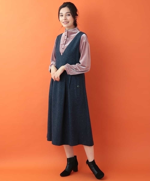 い出のひと時に とびきりのおしゃれを カラーネップヘリンボーンワンピース ワンピース Jocomomola ホコモモラ のワンピース カラーネップヘリンボーンワンピース Gjeam をセール価格で購入できます Jocomomola ワンピース セール ワンピース