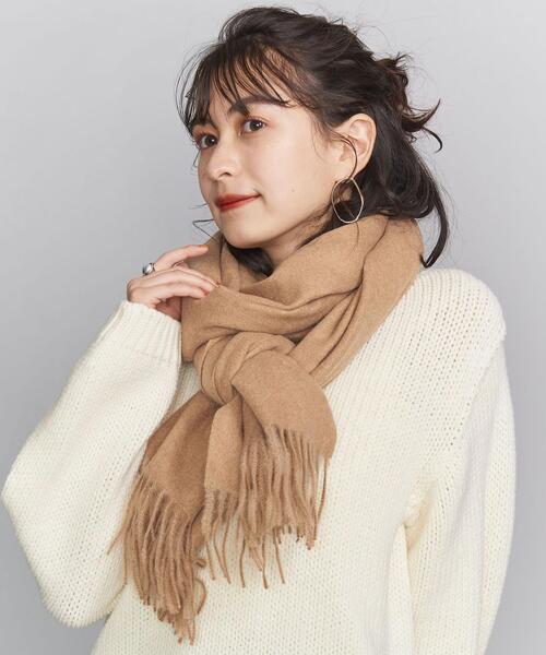 新品同様 ベージュカシミヤストール ユナイテッドアローズ - マフラー/ショール