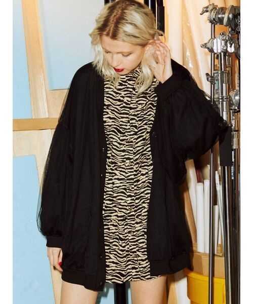 jouetie（ジュエティ）の「チュールドッキングカーディガン（カーディガン/ボレロ・レディース・ブラック/ブルー/その他1・MEDIUM）」の2枚目の写真