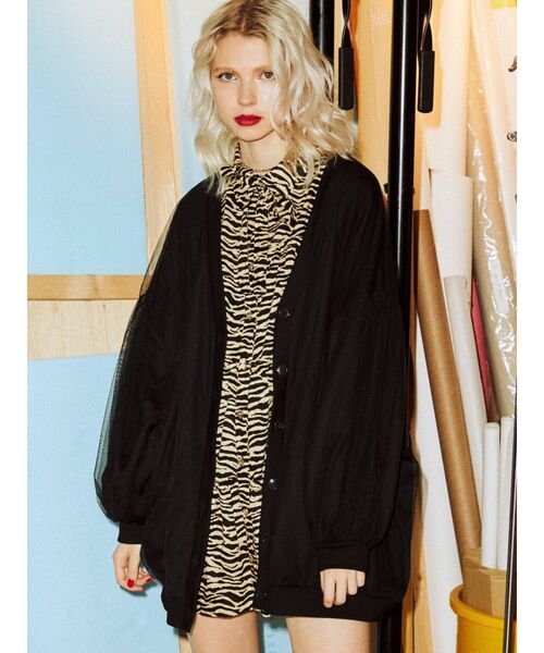 jouetie（ジュエティ）の「チュールドッキングカーディガン（カーディガン/ボレロ・レディース・ブラック/ブルー/その他1・MEDIUM）」の5枚目の写真