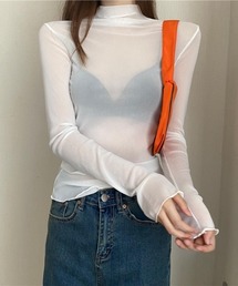 yuue' ( wear ) | ＜2021春夏新作＞ シースルーハイネックカットソー(Tシャツ/カットソー)