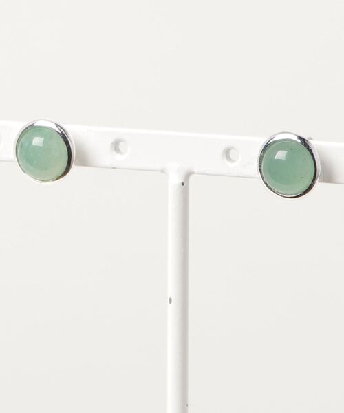 TONE SELECT GOODS（トーンセレクトグッズ）の「【925 SILVER ACC】天然石ピアスBigSV925(OG)（ピアス（両耳用）・レディース・ブラック/パープル/ゴールド/グリーン/ターコイズブルー/ホワイト/ピンク・FREE）」の4枚目の写真