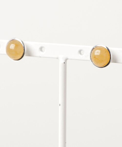 TONE SELECT GOODS（トーンセレクトグッズ）の「【925 SILVER ACC】天然石ピアスBigSV925(OG)（ピアス（両耳用）・レディース・ブラック/パープル/ゴールド/グリーン/ターコイズブルー/ホワイト/ピンク・FREE）」の9枚目の写真