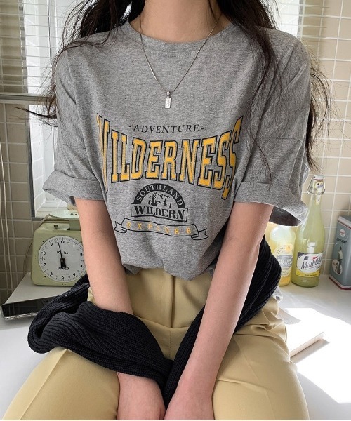 merongshop（メロンショップ）の「MERONGSHOP プリントオーバーフィットT（Tシャツ/カットソー・レディース・ホワイト/ブラック/グレー・FREE）」の12枚目の写真