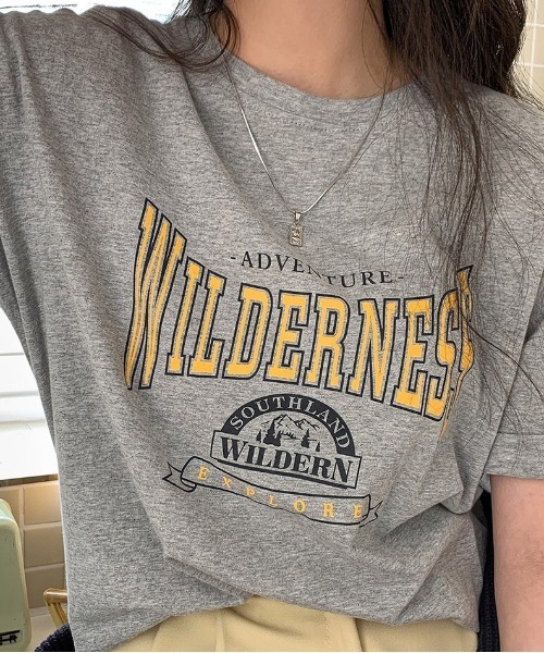 merongshop（メロンショップ）の「MERONGSHOP プリントオーバーフィットT（Tシャツ/カットソー・レディース・ホワイト/ブラック/グレー・FREE）」の4枚目の写真