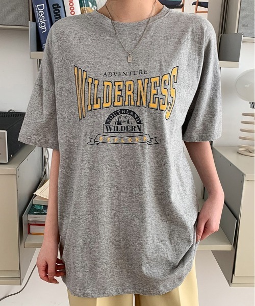 merongshop（メロンショップ）の「MERONGSHOP プリントオーバーフィットT（Tシャツ/カットソー・レディース・ホワイト/ブラック/グレー・FREE）」の7枚目の写真