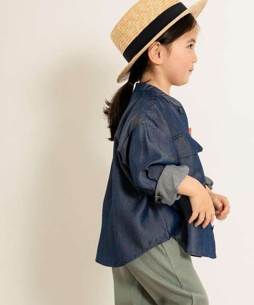 URBAN RESEARCH DOORS（アーバンリサーチドアーズ）の「【WEB限定】ライトデニムCPOジャケット(KIDS)（デニムジャケット・キッズ・インディゴブルー/ライトインディゴブルー・105/120/135/150）」の4枚目の写真