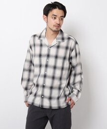 THE SHOP TK  | オンブレチェック開襟シャツ(シャツ/ブラウス)