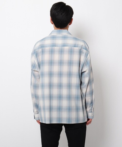 THE SHOP TK (ザ ショップ ティーケー )の「◆オンブレチェック開襟シャツ(シャツ/ブラウス・メンズ・ブラック系1/ベージュ系1/ブルー系1・02/03/04)」の9枚目の写真