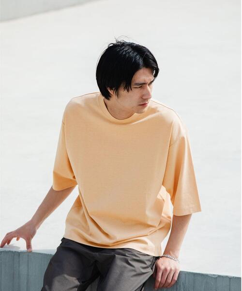 green label relaxing（グリーンレーベルリラクシング）の「OLT SC ヘンプ コットン クルーネック 5分袖 カットソー（Tシャツ/カットソー・メンズ・イエロー/ライトブルー/ケリー/ダークブラウン/ホワイト・MEDIUM/LARGE/SMALL/X-LARGE）」の5枚目の写真