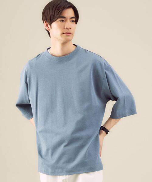 green label relaxing（グリーンレーベルリラクシング）の「OLT SC ヘンプ コットン クルーネック 5分袖 カットソー（Tシャツ/カットソー・メンズ・イエロー/ライトブルー/ケリー/ダークブラウン/ホワイト・MEDIUM/LARGE/SMALL/X-LARGE）」の6枚目の写真