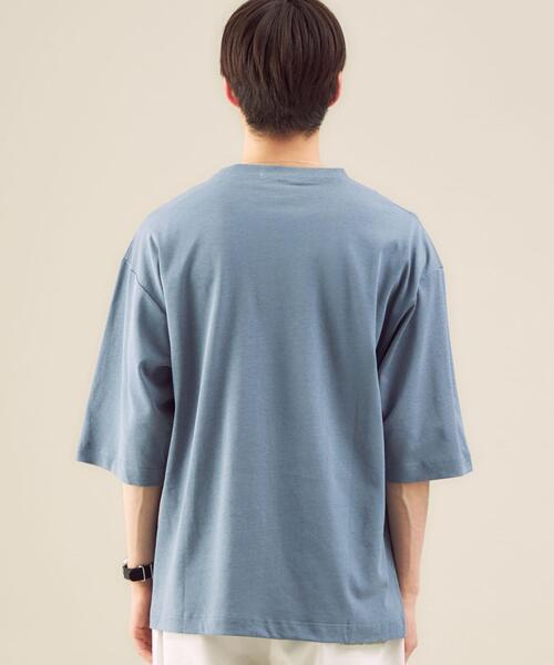 green label relaxing（グリーンレーベルリラクシング）の「OLT SC ヘンプ コットン クルーネック 5分袖 カットソー（Tシャツ/カットソー・メンズ・イエロー/ライトブルー/ケリー/ダークブラウン/ホワイト・MEDIUM/LARGE/SMALL/X-LARGE）」の9枚目の写真