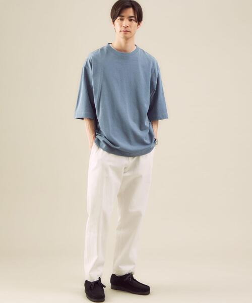 green label relaxing（グリーンレーベルリラクシング）の「OLT SC ヘンプ コットン クルーネック 5分袖 カットソー（Tシャツ/カットソー・メンズ・イエロー/ライトブルー/ケリー/ダークブラウン/ホワイト・MEDIUM/LARGE/SMALL/X-LARGE）」の10枚目の写真