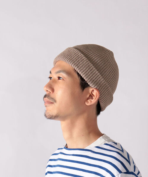 GLOSTER（グロスター）の「JAPAN MADE 和紙ロールワッチ（ニットキャップ/ビーニー・メンズ・ベージュ/イエロー/チャコールグレー/オレンジ/ライトグレー・FREE）」の4枚目の写真