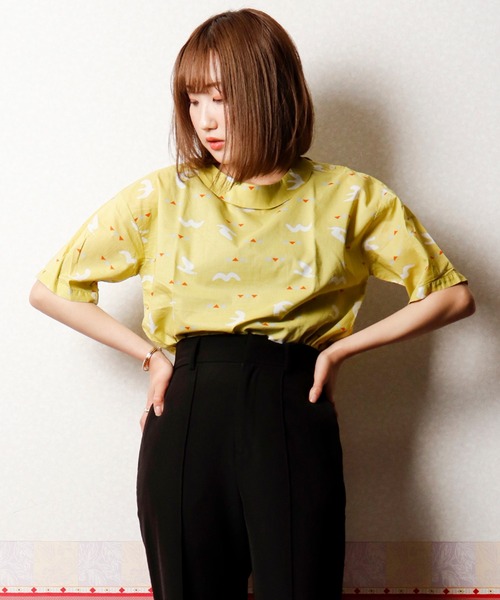 FUNALIVE(ファンアライブ)の「【north object de petit…】カモメ柄プルオーバー(Tシャツ/カットソー・レディース・イエロー/ネイビー/ライトブルー・M)」の3枚目の写真