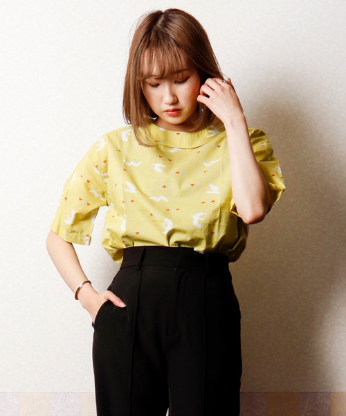 FUNALIVE(ファンアライブ)の「【north object de petit…】カモメ柄プルオーバー(Tシャツ/カットソー・レディース・イエロー/ネイビー/ライトブルー・M)」の11枚目の写真